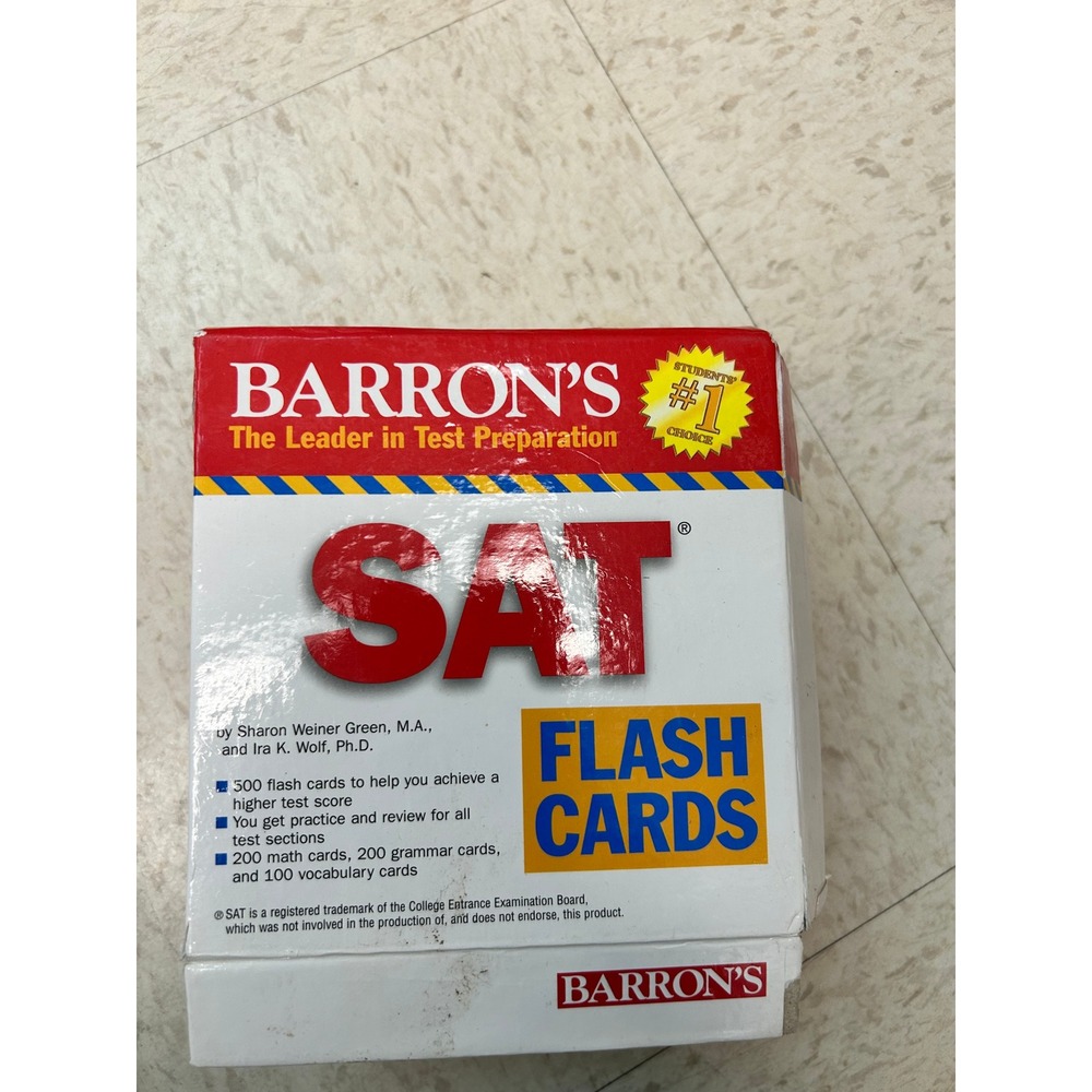 Barron's SAT Flash Cards‎ 500 Count Multicolor Study Prep Set Students